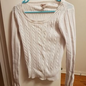 White cable sweater